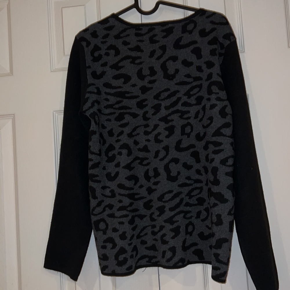 Vex & Co black grey zipper Pull cardigan sweater Sz L - Picture 4 of 12